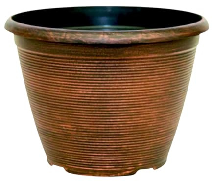 DIVAS SPIRITUAL Large Round Garden Planter 30 Litre Capacity Decorative Flower Pot Lightweight Durable Outdoor Indoor Plant Container 40cm Wide 29.2cm Tall Cottage Style Design