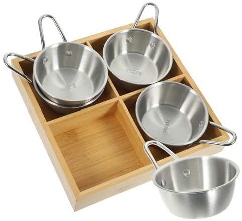 CIYODO 1 Juego Cuenco Para Cubiertos Platos Para Servir Olla Caliente Inducción Plato De Comida Dividida Alimento Servir Platos Para El Entretenimiento Bandeja Acero Inoxidable