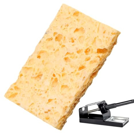 Nettoyage du fer à repasser éponge - Chiffon éponge résistant à la chaleur pour le nettoyage de la pointe de soudure | Mousse jaune pour station de soudage, entretien de la pointe, assemblage