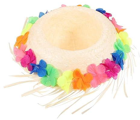 CALLARON Sombrero De para Gallinero Hawaiano Sombrero De Playa Artesanal para Exteriores para Fiestas Temáticas De Verano y Disfraces Hawaianos para Mujer