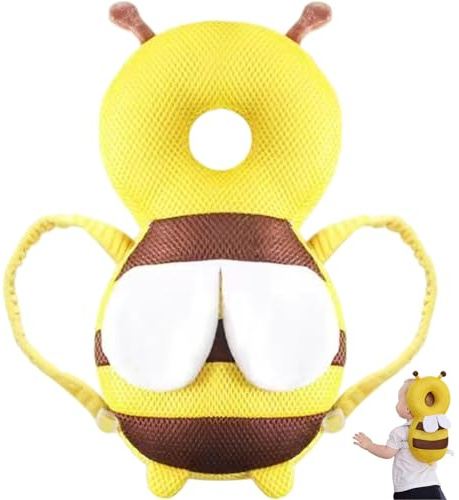 Backpack protettore per la testa del bambino, protezione per la testa di caduta del bambino regolabile traspirante con suono BB, cuscino di sicurezza delle per strisciare e zaino per protezion