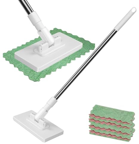 usa e getta con 4 panni riutilizzabili, per la pulizia dei pavimenti, kit di pulizia per pavimenti staccabili, per finestre in legno duro, cucina, soggiorno