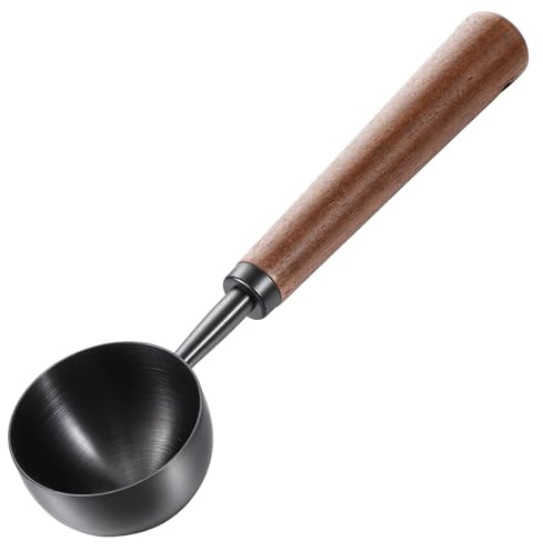 Vintage Coffee Measuring Spoon Retro Stainless Steel Coffee Scoop 10g Capacity Coffees Spoon with Walnut Handle Kitchen Utensil for Scooping, Measuring & Serving Perfect for Coffees, Tea, and More