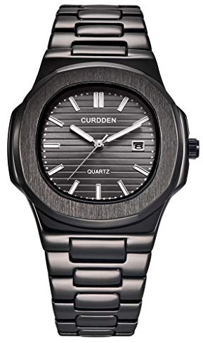 Orologio analogico al quarzo da uomo, alla moda, sportivo, da polso, cinturino in acciaio inox
