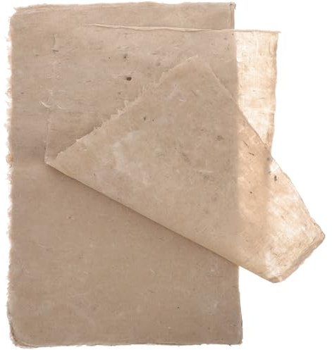 Healeved Chinesisches Kalligraphiepapier aus Vintage Reispapier Beige 25 Blatt Geeignet für Pinsel und Stift für Kalligraphische Malerei und Schreiben
