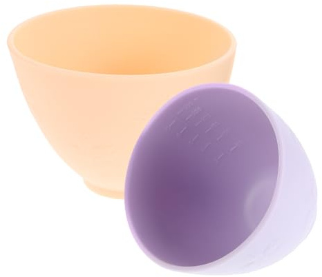 CALLARON Silikon Mischschalen zum Mischen von Flexible und Dekorative Rührschüsseln mit Kirschblütenmuster 2 Stück für Selbstgemacht Beauty und Professionelle Anwendung