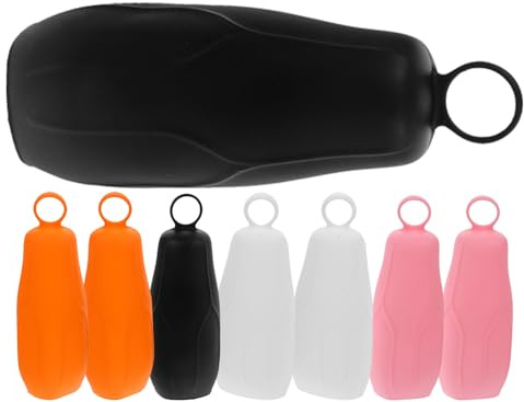 SWETRACE 8 Pezzi Manicotti in Silicone Elastici e Leggeri per Contenitori Shampoo da Viaggio, Copri Bottiglia Antigoccia per Viaggi e Bagagli