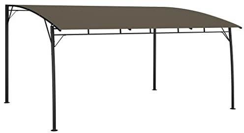 LoogCape Pergola Terrassenüberdachung 4 x 3 x 2,55 m Taupe Sonnenschutz aus pulverbeschichtetem Stahl und 100 Prozent Polyester, faltbar für Garten, Party und Outdoor