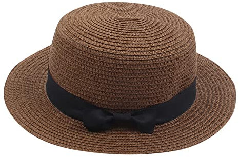 Orbgons Kleine Sonnenhut Sommer Strandkappe Faltbares Visier Floppy Säuglingshüte Breite Krempe mit Bowknot Cap Hut Kreissäge (F, One Size)