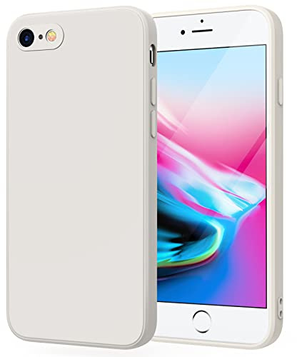 Wanme Hülle für iPhone SE 3/2 (Modell 2022/2020), iPhone 8/7 - Ultradünne Weiche Flüssigsilikon Hülle, Vollständiger Schutz für iPhone 8/7/SE (Milchig weiß)