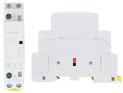 Din Rail Transformer For Wired Video Doorbells,Motor Contactors 2P 20A 2No 24V 220V/230V 50/60Hz Household Ac Contactor Din Rail Mount (24V)