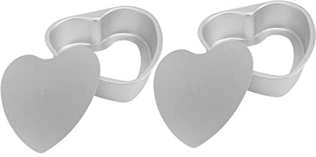 MAGICLULU 2 Stück Herz Kuchenformen Aus Lebensmittelechtem Metall Abnehmbarer Boden Wiederverwendbar Für Kleiner Käsekuchen Backen Zu Hause Und in Der Konditorei