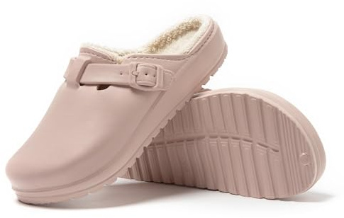 JOMIX Sabot Fourrure Femme Homme avec Boucle en Caoutchouc EVA Chaussons Fourrure Femme Homme Hiver Pantoufles Femme Imperméable Chaude Confortable