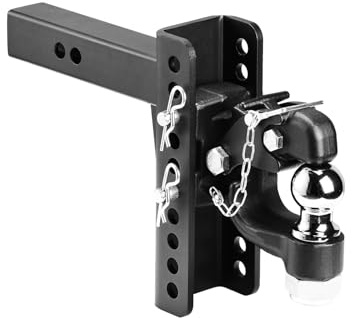 VEVOR Anhängerkupplung 9 T, für 50,8 mm Anhängekupplungshaken Militärempfänger, Kombination 2-5/16-Zoll-Anhängerkupplungskugel, passend für 63,5-76,2mm Lünettenring, Schwarze Pulverbeschichtung