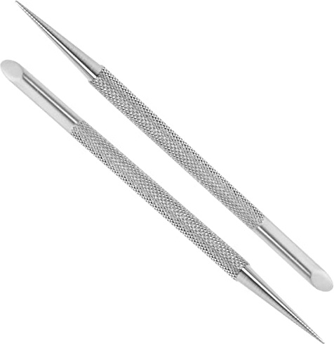 Mikinona Strumento Rimozione Facile e Pulizia Veloce 2pezzi in Acciaio Inossidabile per Cuticole Spingi Cuticole Doppia Testa per Manicure Professionale