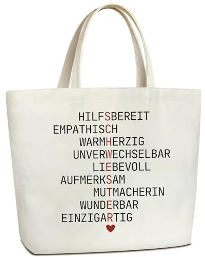 Schwester Geschenk Canvas Tragetasche, Große Baumwolltasche Stofftasche Shopper Handtasche, Frauen Einkaufstasche, Geschenk für Beste Schwestern zum Geburtstag, Weihnachten, Beste Freundin Geschenke