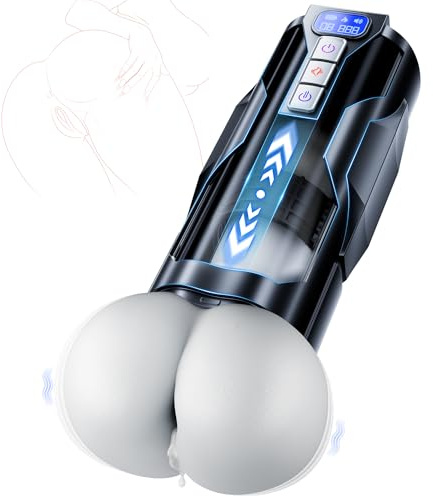 Masturbieren für Männer – Realistisches Po-und Vagina-Design Sex Spielzeug für die Männer LCD-Display 360°-Heizfunktion 10 Vibrationsmodi und 7 Stoßmodi Taschenmuschi für Erwachsene sex toyset für man