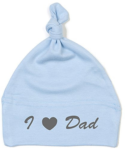 Schnoschi Babymütze in hellblau mit I Love Dad hochwertig Bestickt/gestickt