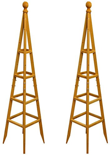 Selections Wooden Garden Obelisk Plant Support for Climbers (1.5m tall) - Pack of 2