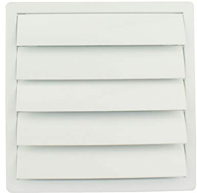 Lüftungsgitter Lamellengitter Wetterschutz Kunststoff 170 x 170 mm Ø 150 mm weiß