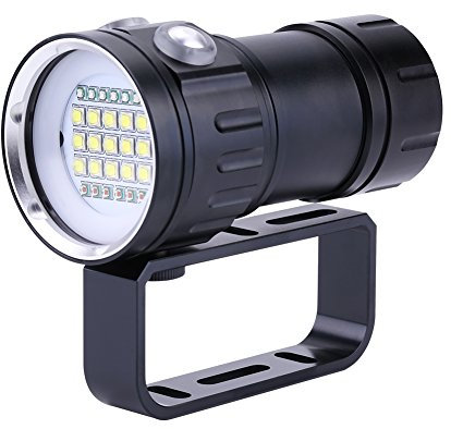 Lampe de Plongée étanche IPX-8 18000lm 500M Phare de Plongée sous-Marine Professionnel Lampes de plongée portables pour les sports sous-marins en plein air Deep Sea Cave