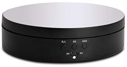 Clenp Placa Giratoria Eléctrica De 360 ​​Grados para Fotografía, Soporte De Pantalla Redondo, Carga Inteligente Negro Toma de Corriente USB