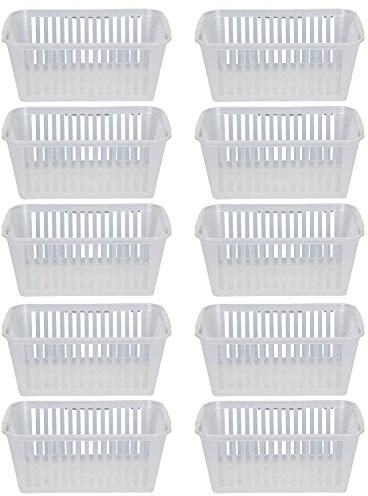 Plastic Handy Basket Storage Basket Great for Bathrooms,Bedroom and Kitchen-37CM-(CLEAR) (10)