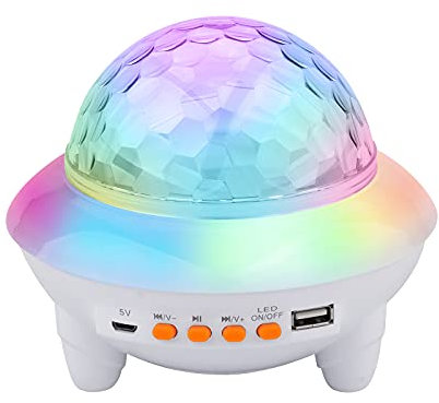 GRIFEMA GD1002-2, Proiettore Lampada Bambini, Stelle, Luce Notturna Proiettore 360° con Musicale Altoparlante Bluetooth Proiettore Stelle Bambini e Telecomando e Interfaccia USB per Natale Regalo