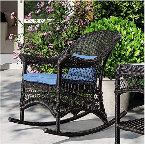 dtkmkj Wicker Schaukelstuhl Senior Pleasure Chair Balkon Garten Lounge Chair, mit Kissen und Kissen, Aluminiumlegierung Rahmen 85X48cm
