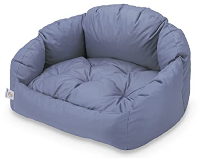 BARRY & LUCY® Hundebett mit herausnehmbarem Kissen – Bequemes und pflegeleichtes Haustierbett mit weicher Füllung – Gemütlicher Schlafplatz für Hunde und Katzen (S, Blau)