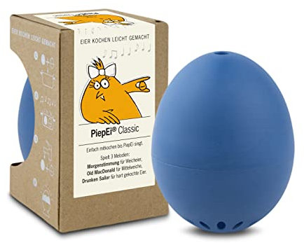 PiepEi Classic - Reloj de huevo para cocinar con forma de huevo, temporizador para huevos, reloj de huevos, divertido como regalo, toca 3 melodías, gadget, 2 huevos, 4 huevos, 6 huevos o más