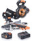 Evolution Sierra ingletadora deslizante inalámbrica R185SMS-Li de Evolution Power Tools con corte multimaterial,bisel de 45°,inglete de 50°, 850 W-Incluye batería de 4 Ah y cargador,hoja TCT de 185 mm