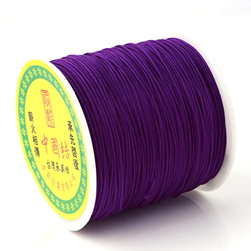 PandaHall Corda per annodare cinese, in nylon intrecciato, 0,5 mm, setosa, per realizzare braccialetti dell'amicizia Kumihimo Macramé, indaco