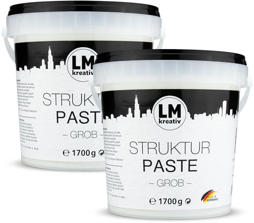 LM Strukturpaste grob 2 x 1,7 kg | Texture Paste | Modellierpaste für Acrylmalerei | Strukturmasse Leinwand | Spachtelmasse für kreative Techniken | Impasto | Flächenspachtel