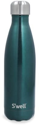 S'well Original Water Bottle, Green Sapphire, 500ml/0.5L. Triple-Layered Vacuum-Insulated Drinks Bottle Keeps Coffee, Tea and Drinks Cold and Hot