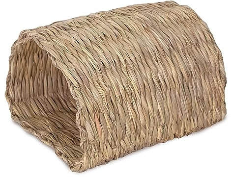 PEMAR Seagrass House Tunnel Hutch – Woven Grass Hideaway & Chewable Tunnel for Small Pets (Rabbit, Guinea Pig, Chinchilla) – Natural Non-Toxic Pet Habitat & Hideout