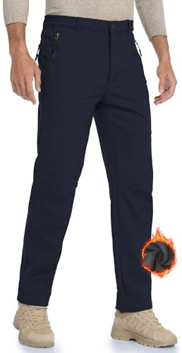 HFDWYJ Pantalon Trekking Hombre Impermeable Pantalón Impermeable Cortaviento Pantalon Nieve Hombre Pantalon Nieve Hombre Azul