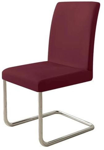 LEPIZ Mehrfarbiger wasserdichter Stoff-Stuhlbezug, weicher, elastischer Spandex-Stuhlbezug für Büro, Küche, Esszimmerstuhl, wasserdicht, Weinrot, 6 Stück