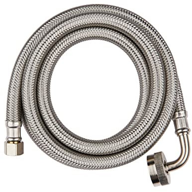 EFIELD 10 Feet Length Dishwasher Hose with 90 Degree FGH Elbow, Water Supply Line, Premium Braided Stainless Steel,(HOSE061)