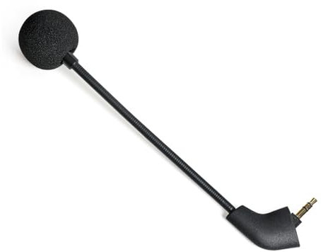 NewTH Ersatzmikrofon für Kingston HyperX Cloud, Cloud X Cloud Core Cloud II Cloud 2 Cloud Pro Silver Verkabelt Wireless Version Gaming Headsets, 3,5mm,Jack Shape【Round】