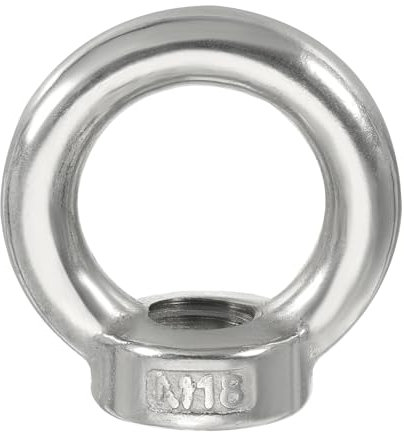 PATIKIL Lifting Eye Nut M18, 1Pcs 304 Stainless Steel Female Thread Nuts Fastener Shoulder Metric Ring for Marine