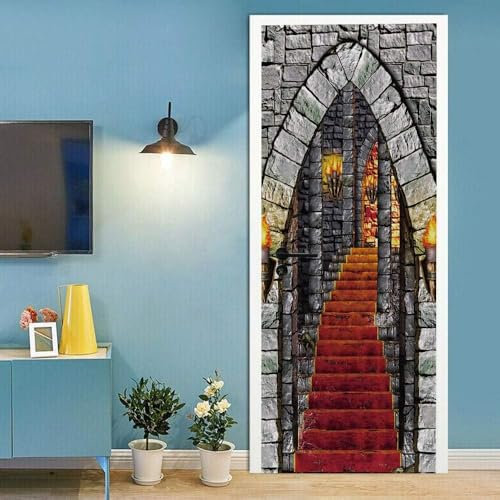 3D Türtapete Selbstklebend 85 X 215 Cm Diy Wandbild Pvc Wasserdicht Pvc Türtattoos Türposter Türaufkleber Fototapete Türfolie Für Tür,Wohnzimmer,Schlafzimmer,Küche Toilette -214938-86842