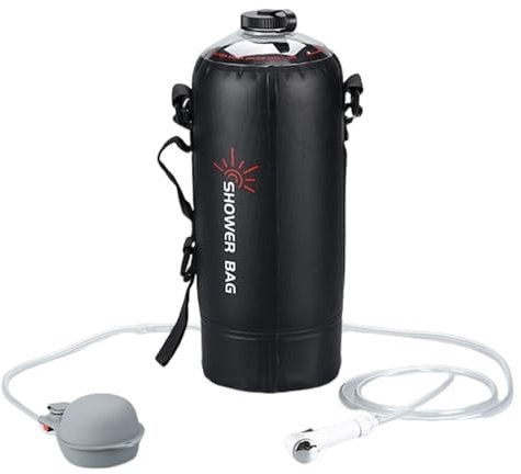Moxeupon Duschtasche für Camping, tragbare Dusche für Camping, Camping-Duschtasche mit großem Fassungsvermögen, Tragbare Campingdusche mit Fußpumpe, Außendusche für Camping, Wandern, Klettern