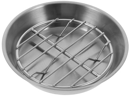 1 Satz Rundes Backblech Silber, aus Edelstahl, mit Kühlgitter | 304 Edelstahl, Rostbeständig und Leicht zu Reinigen, für Zuhause, Kuchen Kühlen, Leicht zu Tragen