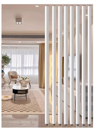 5 6 7 8 10 Stück Säulen, Trennwände, quadratisch, weiß, Aluminium-Lamellen, keine Notwendigkeit zu bohren, moderne Dekoration, Gitterpfosten für Hotel/Zuhause/Wohnungen/Büro/Klassenzimmer, Trennraum,