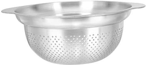 ABOOFAN Scolapasta Grande Manico Ergonomico, Cestello Robusto in Acciaio Resistente 304, Fondo Rinforzato Stabile Per Cucina, Per Scolare Frutta, Verdura e Pasta