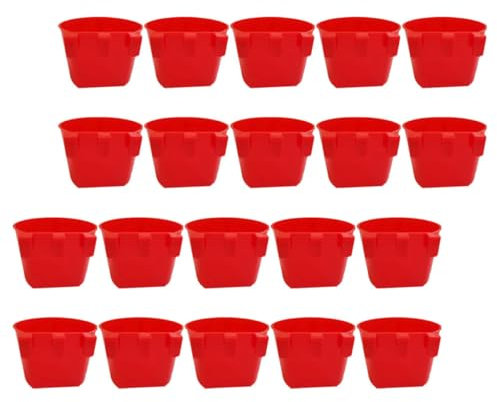 Supvox 20St Vogelfütterer Vogelhaus Vogelhäuschen für draußen Hirse Vogeltränke Aufhänger vogelkäfig zubehör vogelfutterspender Vogelfutterhaus für den Innenbereich Coop-Tasse Plastik rot