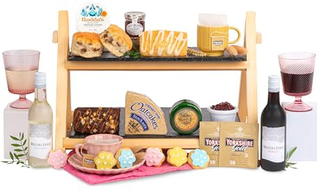 Afternoon Tea Hamper - Gourmet Food Basket - Tea Time Set - Birthday Present - Premium Tea Gift - Luxury Snack Box - Special Occasion Treat