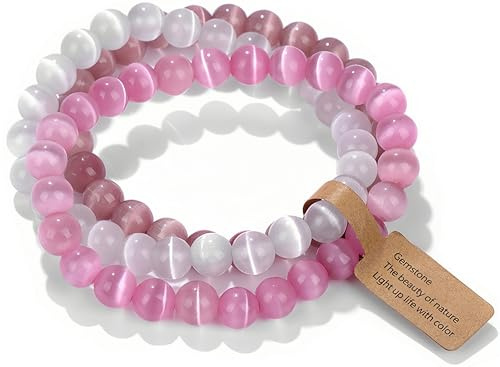 WEIZAIJY Perlenarmband für Damen, Naturstein Heilsteine Armband mit Edelsteinen, Elegantes Chakra Armband zur Energiebalance, Handgefertigter Schmuck Geschenk für Frauen Männer