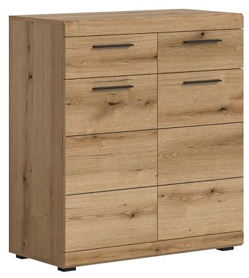 xonox.home - Kommode Scout 90x96x37 cm in Evoke Eiche - Highboard Anrichte Schrank Beischrank Sideboard - funktional und pflegeleichte Oberfläche